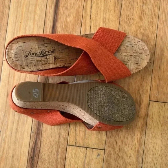 Lucky Brand women’s Miller 2 cork and Canvas wedge size 7.5 - Picture 5 of 11